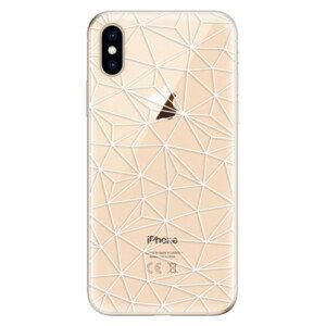Odolné silikónové puzdro iSaprio - Abstract Triangles 03 - white - iPhone XS
