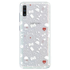 Plastové puzdro iSaprio - Vintage Pattern 01 - white - Samsung Galaxy A70