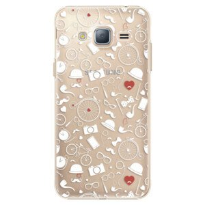 Plastové puzdro iSaprio - Vintage Pattern 01 - white - Samsung Galaxy J3 2016