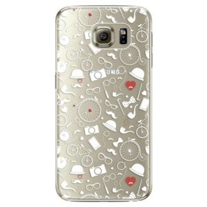 Plastové puzdro iSaprio - Vintage Pattern 01 - white - Samsung Galaxy S6