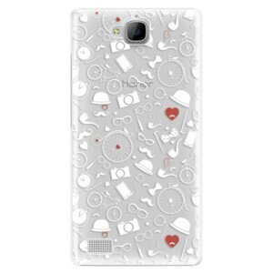 Plastové puzdro iSaprio - Vintage Pattern 01 - white - Huawei Honor 3C