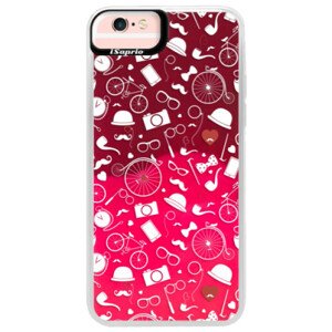 Neónové púzdro Pink iSaprio - Vintage Pattern 01 - white - iPhone 6 Plus/6S Plus