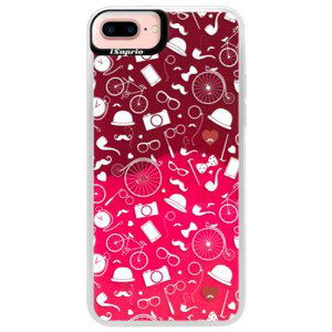 Neónové púzdro Pink iSaprio - Vintage Pattern 01 - white - iPhone 7 Plus