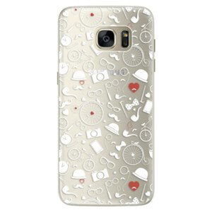 Silikónové puzdro iSaprio - Vintage Pattern 01 - white - Samsung Galaxy S7