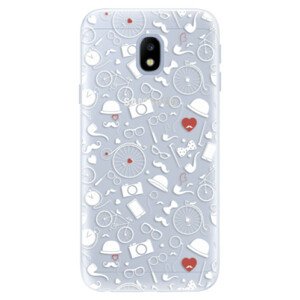 Silikónové puzdro iSaprio - Vintage Pattern 01 - white - Samsung Galaxy J3 2017