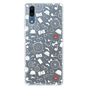 Silikónové puzdro iSaprio - Vintage Pattern 01 - white - Huawei P20