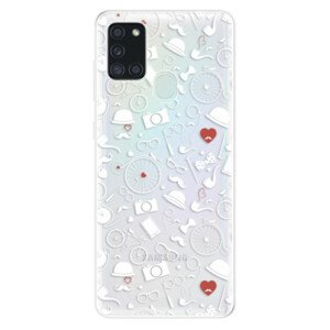 Odolné silikónové puzdro iSaprio - Vintage Pattern 01 - white - Samsung Galaxy A21s