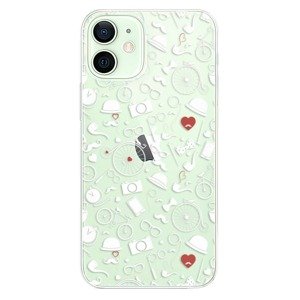 Odolné silikónové puzdro iSaprio - Vintage Pattern 01 - white - iPhone 12 mini