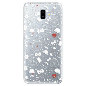 Odolné silikónové puzdro iSaprio - Vintage Pattern 01 - white - Samsung Galaxy J6+