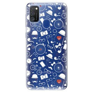 Odolné silikónové puzdro iSaprio - Vintage Pattern 01 - white - Samsung Galaxy M21