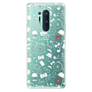 Odolné silikónové puzdro iSaprio - Vintage Pattern 01 - white - OnePlus 8 Pro