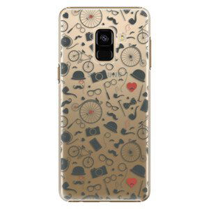 Plastové puzdro iSaprio - Vintage Pattern 01 - black - Samsung Galaxy A8 2018