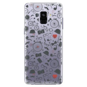 Plastové puzdro iSaprio - Vintage Pattern 01 - black - Samsung Galaxy A8+