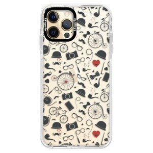 Silikónové puzdro Bumper iSaprio - Vintage Pattern 01 - black - iPhone 12 Pro Max