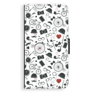 Flipové puzdro iSaprio - Vintage Pattern 01 - black - iPhone XS Max