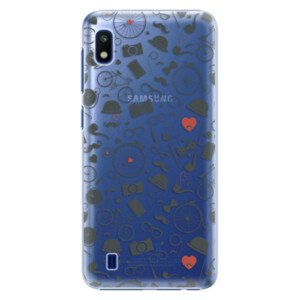 Plastové puzdro iSaprio - Vintage Pattern 01 - black - Samsung Galaxy A10