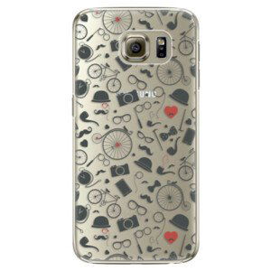 Plastové puzdro iSaprio - Vintage Pattern 01 - black - Samsung Galaxy S6