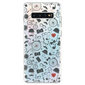 Plastové puzdro iSaprio - Vintage Pattern 01 - black - Samsung Galaxy S10+