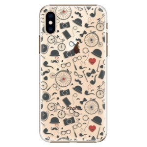 Plastové puzdro iSaprio - Vintage Pattern 01 - black - iPhone XS