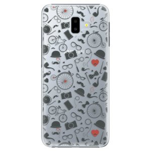 Plastové puzdro iSaprio - Vintage Pattern 01 - black - Samsung Galaxy J6+