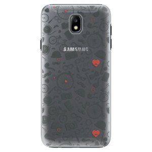 Plastové puzdro iSaprio - Vintage Pattern 01 - black - Samsung Galaxy J7 2017