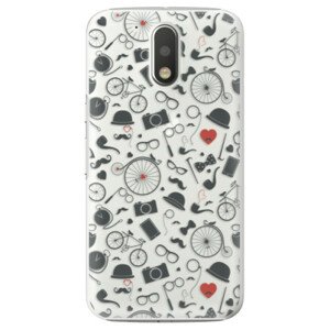 Plastové puzdro iSaprio - Vintage Pattern 01 - black - Lenovo Moto G4 / G4 Plus