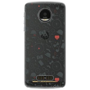 Plastové puzdro iSaprio - Vintage Pattern 01 - black - Lenovo Moto Z