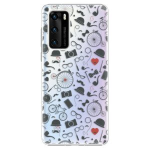 Plastové puzdro iSaprio - Vintage Pattern 01 - black - Huawei P40