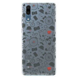 Silikónové puzdro iSaprio - Vintage Pattern 01 - black - Huawei P20