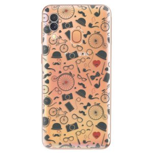 Odolné silikónové puzdro iSaprio - Vintage Pattern 01 - black - Samsung Galaxy A40