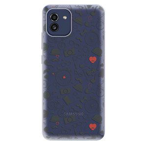 Odolné silikónové puzdro iSaprio - Vintage Pattern 01 - black - Samsung Galaxy A03