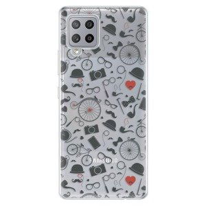 Odolné silikónové puzdro iSaprio - Vintage Pattern 01 - black - Samsung Galaxy A42