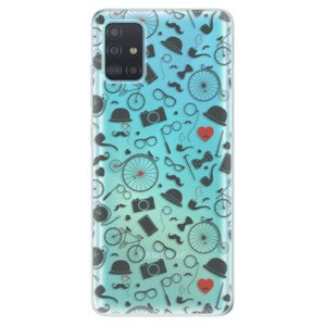 Odolné silikónové puzdro iSaprio - Vintage Pattern 01 - black - Samsung Galaxy A51