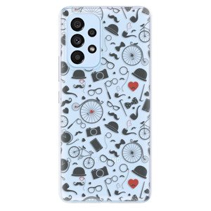 Odolné silikónové puzdro iSaprio - Vintage Pattern 01 - black - Samsung Galaxy A73 5G