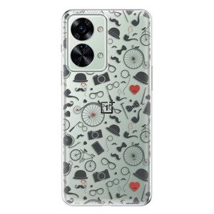 Odolné silikónové puzdro iSaprio - Vintage Pattern 01 - black - OnePlus Nord 2T 5G