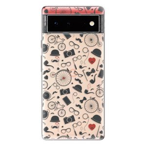 Odolné silikónové puzdro iSaprio - Vintage Pattern 01 - black - Google Pixel 6 5G