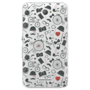 Plastové puzdro iSaprio - Vintage Pattern 01 - black - Sony Xperia E4