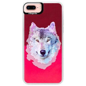 Neónové púzdro Pink iSaprio - Wolf 01 - iPhone 7 Plus