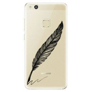 Odolné silikónové puzdro iSaprio - Writing By Feather - black - Huawei P10 Lite