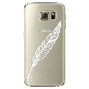 Plastové puzdro iSaprio - Writing By Feather - white - Samsung Galaxy S6 Edge Plus