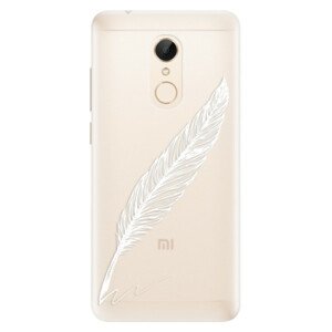 Silikónové puzdro iSaprio - Writing By Feather - white - Xiaomi Redmi 5