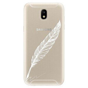 Odolné silikónové puzdro iSaprio - Writing By Feather - white - Samsung Galaxy J5 2017