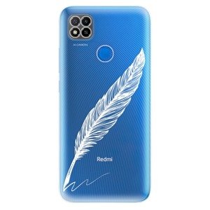 Odolné silikónové puzdro iSaprio - Writing By Feather - white - Xiaomi Redmi 9C