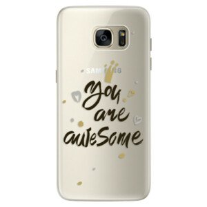 Silikónové puzdro iSaprio - You Are Awesome - black - Samsung Galaxy S7 Edge