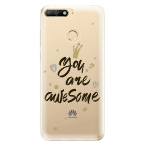 Odolné silikónové puzdro iSaprio - You Are Awesome - black - Huawei Y6 Prime 2018