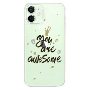 Odolné silikónové puzdro iSaprio - You Are Awesome - black - iPhone 12 mini