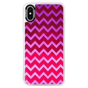 Neónové púzdro Pink iSaprio - Zigzag - purple - iPhone XS