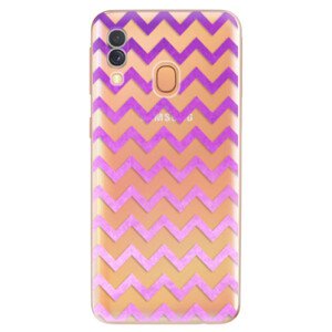 Odolné silikónové puzdro iSaprio - Zigzag - purple - Samsung Galaxy A40