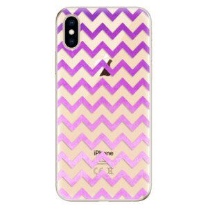 Odolné silikónové puzdro iSaprio - Zigzag - purple - iPhone XS