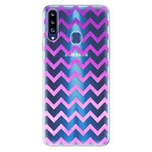 Odolné silikónové puzdro iSaprio - Zigzag - purple - Samsung Galaxy A20s